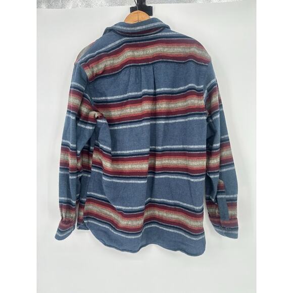 LL Bean Flannel Shirt Serape Chamois Southwest Stripe Mens Medium Western Boho - Picture 3 of 7